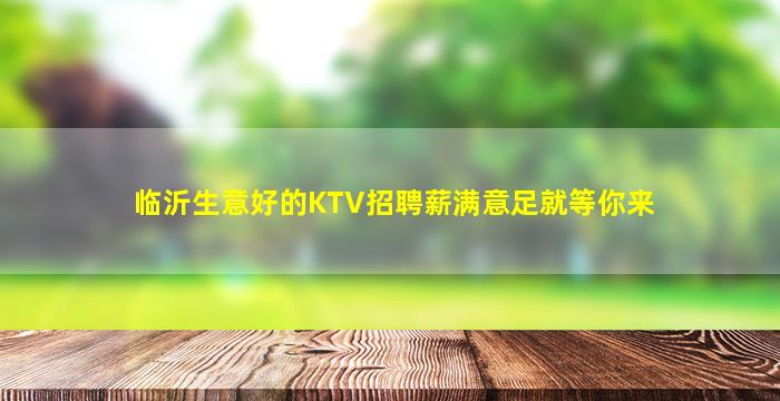 临沂生意好的KTV招聘薪满意足就等你来